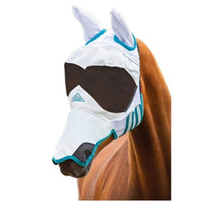 Shires Ultra Pro Sun Shade Horse Fly Mask White (Cob)
