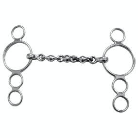 Shires Waterford Horse 3 Ring Gag Bit Silver (5in)