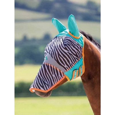 Shires Zeb-Tek Horse Fly Mask Black/White (Cob) Price Comparisons | Compare The Build