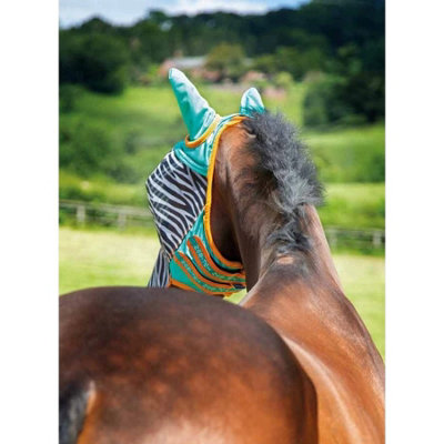 Shires Tempest Zebra Fly Rug Combo For Horses & Ponies - UV Protective Mesh Fly Sheet With Tail Flap, Size 5.9