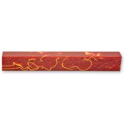 Shockwave Acrylic Pen Blank - Red with Yellow