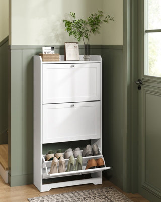 Shoe Cabinet 3 Flaps Shoe Rack Shoe Storage Top Plate Adjustable ...