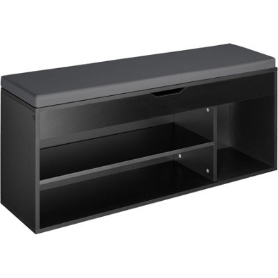 Shoe cabinet Natalya with 4 storage spaces and seat - black