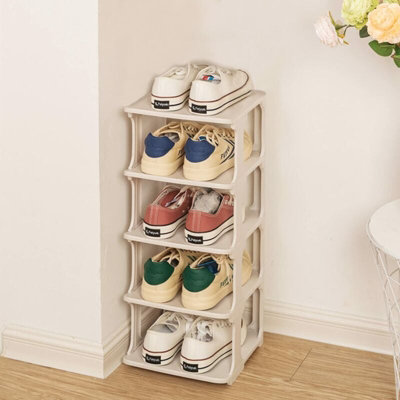 Shoe Cabinets Cupboards Shoe Rack Narrow Saving 4 Compartments Storage ...