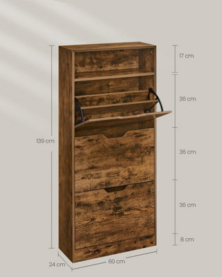 Shoe Organizer, Shoe Furniture Cabinet with 3 Flaps, Shoe Rack ...