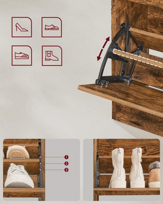 Shoe Organizer, Shoe Furniture Cabinet with 3 Flaps, Shoe Rack ...