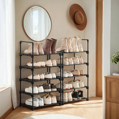 Shoe Rack, 10-Tier Metal Shoe Storage Organiser, Customisable Design ...