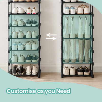 Shoe Rack, 10-Tier Metal Shoe Storage Organiser, Customisable Design ...