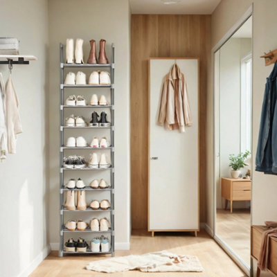 Shoe Rack, 10-Tier Metal Shoe Storage Organiser, Customisable Design ...