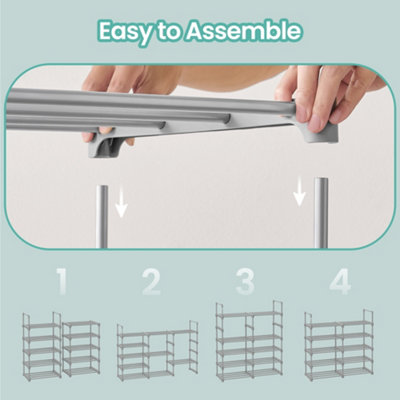 Shoe Rack, 10-Tier Metal Shoe Storage Organiser, Customisable Design ...