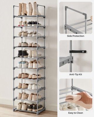 Shoe Rack, 10-Tier Metal Shoe Storage Organiser, Customisable Design ...