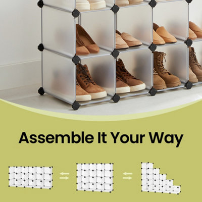 Shoe Rack, 15-Cube Storage Unit, DIY Shelving Unit, Pet Playpen ...