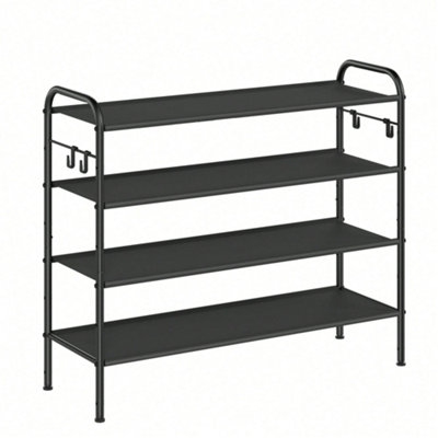 Shoe Rack, 4-Tier Shoe Organiser, Fabric Shoe Shelf Storage with 4