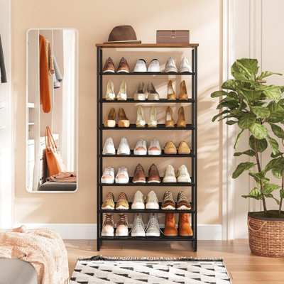 Shoe Rack 8-Tier, Tall Shoe Shelf, Shoe Organizer Rack for 21-28 Pairs ...
