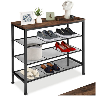 Shoe Rack Newport - surface shelf and 3 grid shelves, industrial style ...