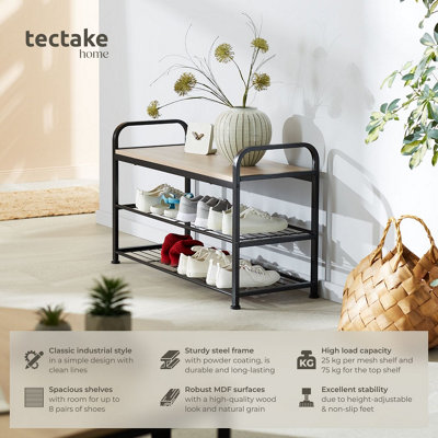 Shoe Rack Southampton - surface shelf and 2 grid shelves, industrial ...