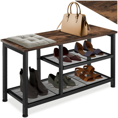 Shoe Rack Taunton - surface shelf and 2 grid shelves, industrial style ...