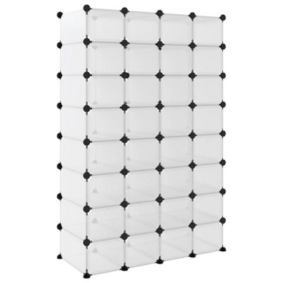 Shoe Rack Transparent 93x36.5x140 cm PP