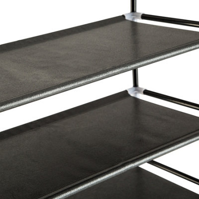 Shoe rack with 10 shelves - black