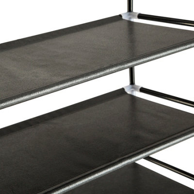 Shoe rack with 8 shelves - black