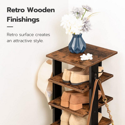 Tall narrow wooden shoe rack hotsell