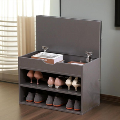 Shoe Storage Bench 60CM Grey Furniture