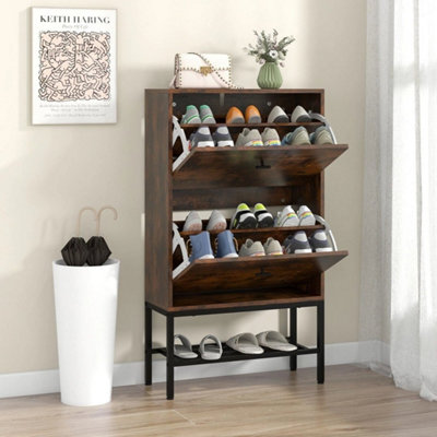 Shoe Storage Cabinet Entryway Freestanding Shoe Organizer