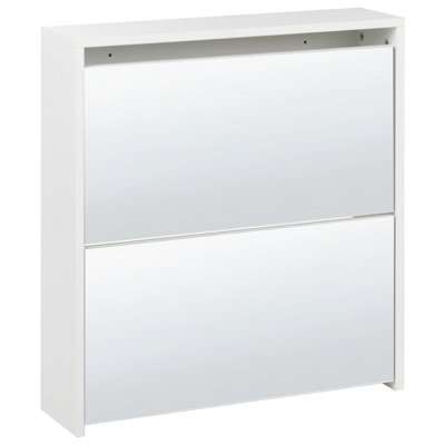 Shoe Storage Cabinet MIDFIELD Mirrored Silver