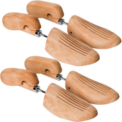 Shoe Stretcher 2 Pairs - made of lotus wood, for womens and mens shoes 46-48 - brown