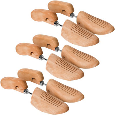 Shoe Stretcher 3 Pairs - made of lotus wood, for womens and mens shoes 44-45 - brown