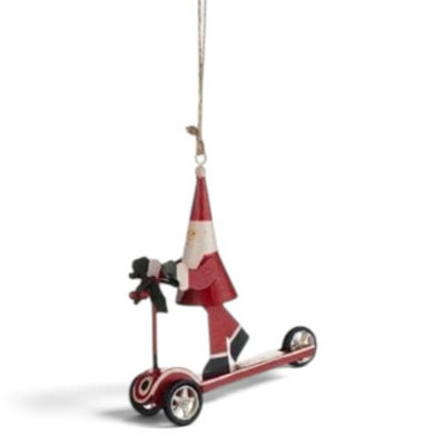 Shoeless Joe Santa on a Scooter Christmas Tree Decoration - Painted ...