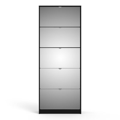 Mirrored shoe cabinet black hotsell