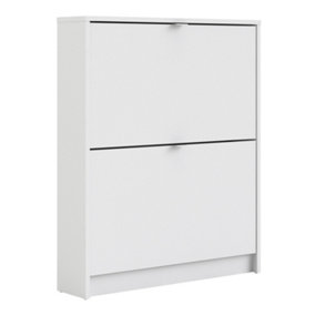 Shoes Shoe cabinet  w. 2 tilting doors and 1 layer White
