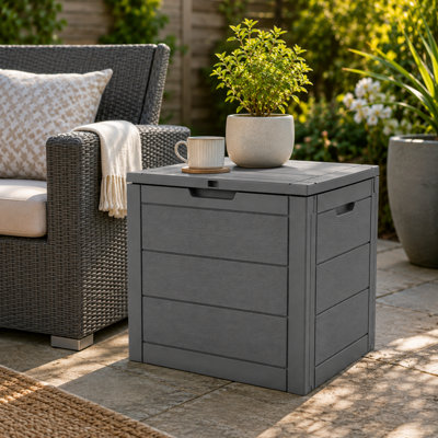 ShopnBits 132L Garden Storage Box Waterproof Outdoor Plastic Utility ...