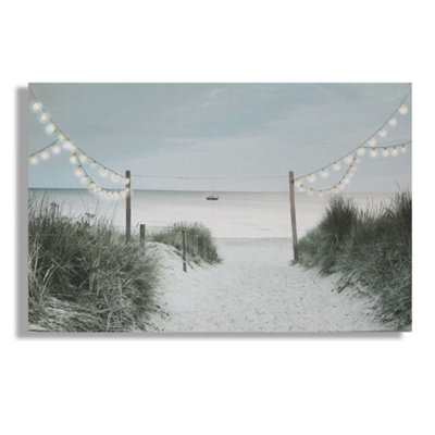 Shore Stroll LED Printed Canvas Costal Landscape Wall Art