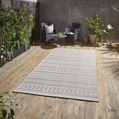 Shoreline Easy Clean Moroccan Weatherproof Rug - Beige - 120x170