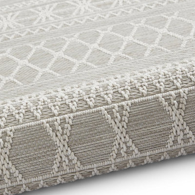 Shoreline Easy Clean Moroccan Weatherproof Rug - Beige - 120x170