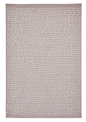 Shoreline Easy Clean Weatherproof Rug - Rose/Cream - 120x170