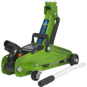 Short Chassis Trolley Jack - 2 Tonne Capacity - 322mm Max Height - Green