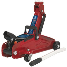 Short Chassis Trolley Jack - 2 Tonne Capacity - 322mm Max Height - Mobile Jack