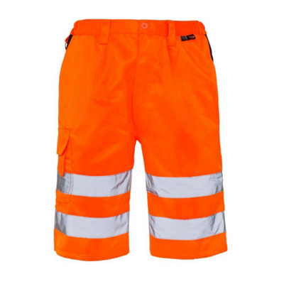 Shorts Hi Vis Orange top Orange Bottom Two Bands 280gsm - Small