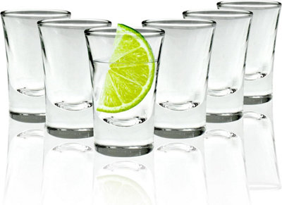 Shot Glasses 25ml (6 Pack) Heavy Base Clear Shot Glass for Vodka, Espresso, Tequila & Dessert for Home, Bars & Parties