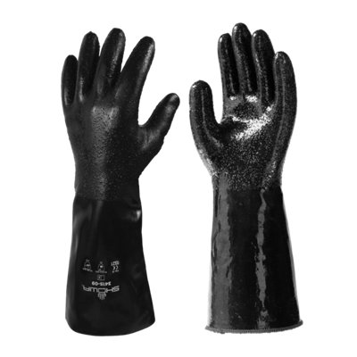 SHOWA 3415 Fully Coated Gauntlet Work Gloves with Textured Grip