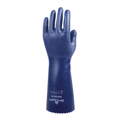 SHOWA NSK24 Secure Grip Chemical Resistant Gauntlet Safety Gloves ...