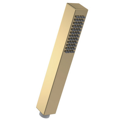 Shower Accessories Minimalist Square Single Function Shower Handset - Brushed Brass - Balterley
