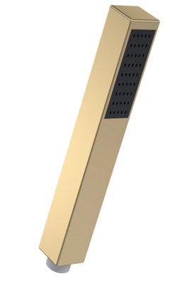 Shower Accessories Minimalist Square Single Function Shower Handset - Brushed Brass - Balterley