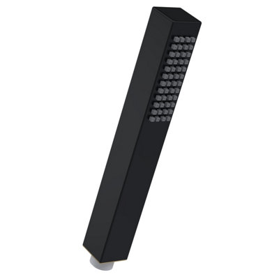 Shower Accessories Minimalist Square Single Function Shower Handset - Matt Black - Balterley