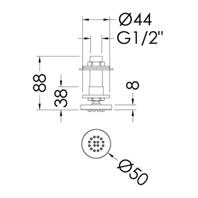 Shower Accessories Modern Round Body Jet - Chrome - Balterley