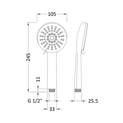 Shower Accessories Multi Function Water Saving Handset - Chrome - Balterley