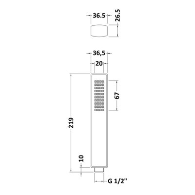 Shower Accessories Rectangular Easy Clean Shower Handset - Chrome - Balterley